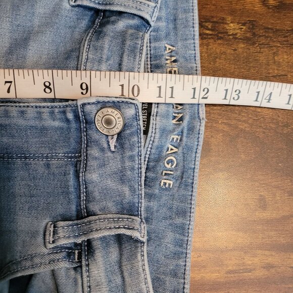 American Eagle Jeans 14 R Jegging Next Level Stretch Mid Rise Light Wash Denim - Picture 9 of 12